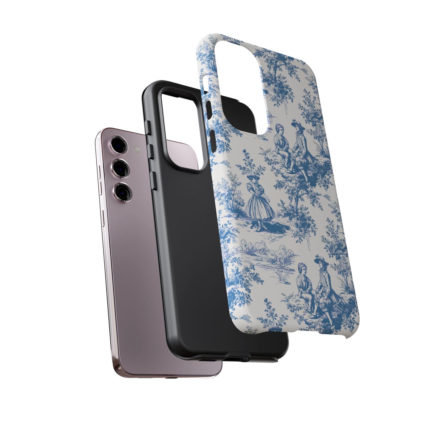 Blue Toile Phone Case –  Cover for iPhone, Samsung, Google Pixel