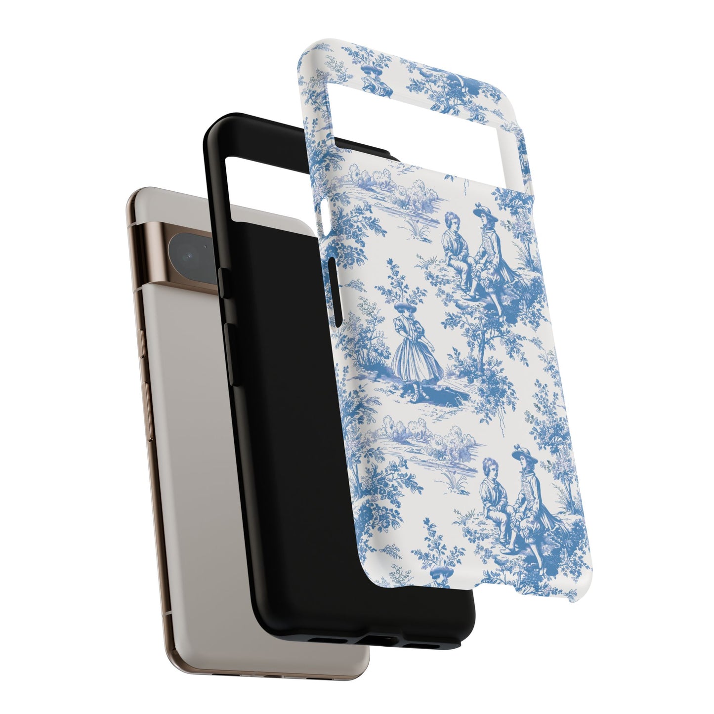 Blue Toile Phone Case –  Cover for iPhone, Samsung, Google Pixel