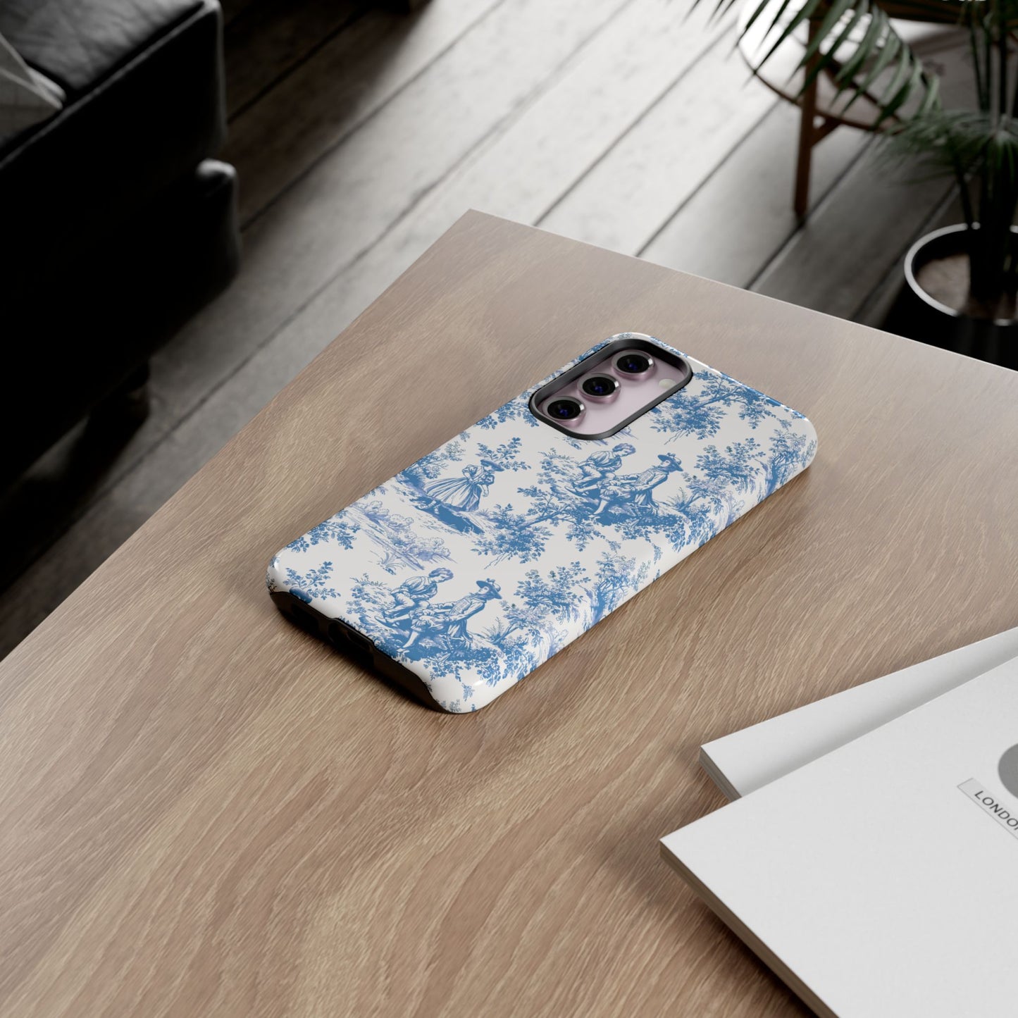Blue Toile Phone Case –  Cover for iPhone, Samsung, Google Pixel