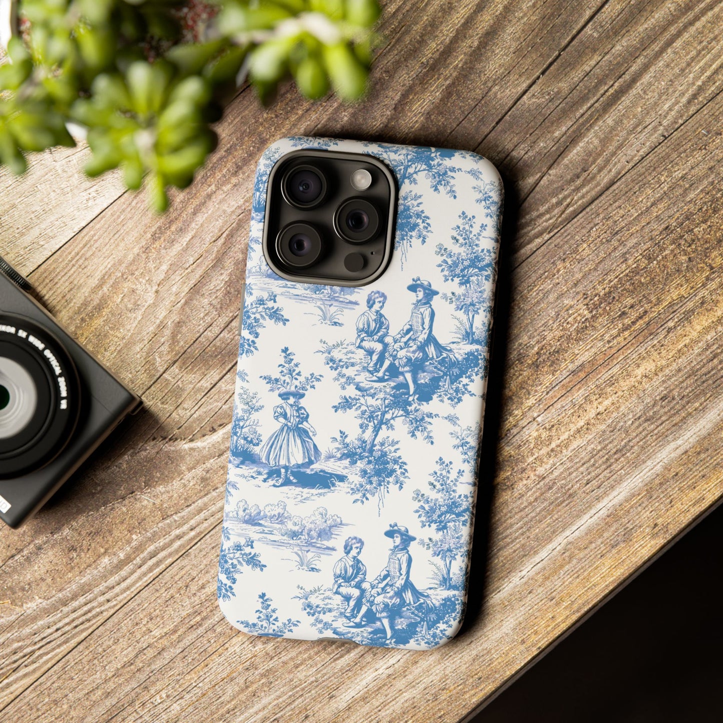 Blue Toile Phone Case –  Cover for iPhone, Samsung, Google Pixel