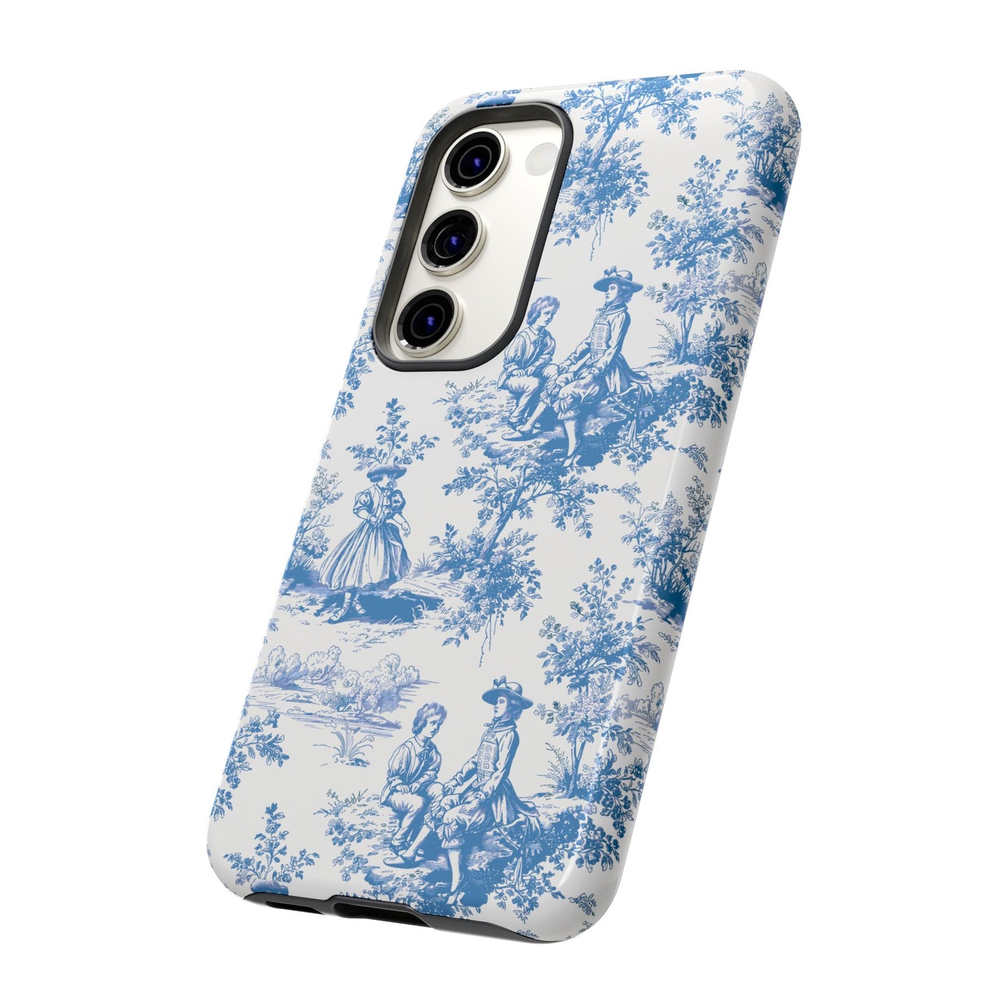 Blue Toile Phone Case –  Cover for iPhone, Samsung, Google Pixel