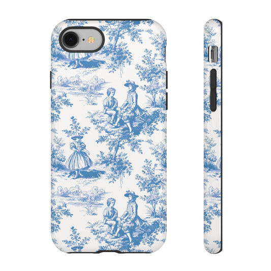 Blue Toile Phone Case –  Cover for iPhone, Samsung, Google Pixel