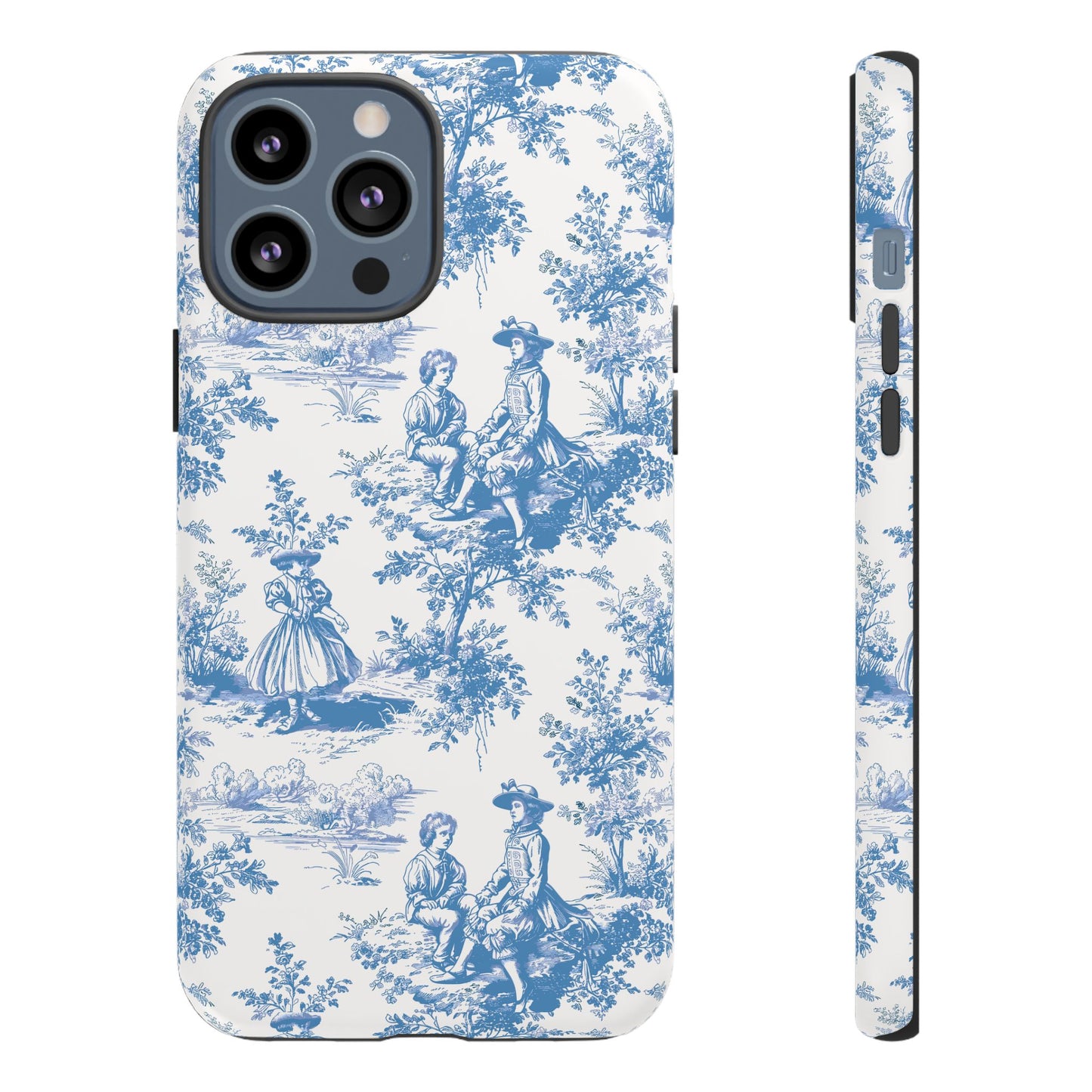 Blue Toile Phone Case –  Cover for iPhone, Samsung, Google Pixel