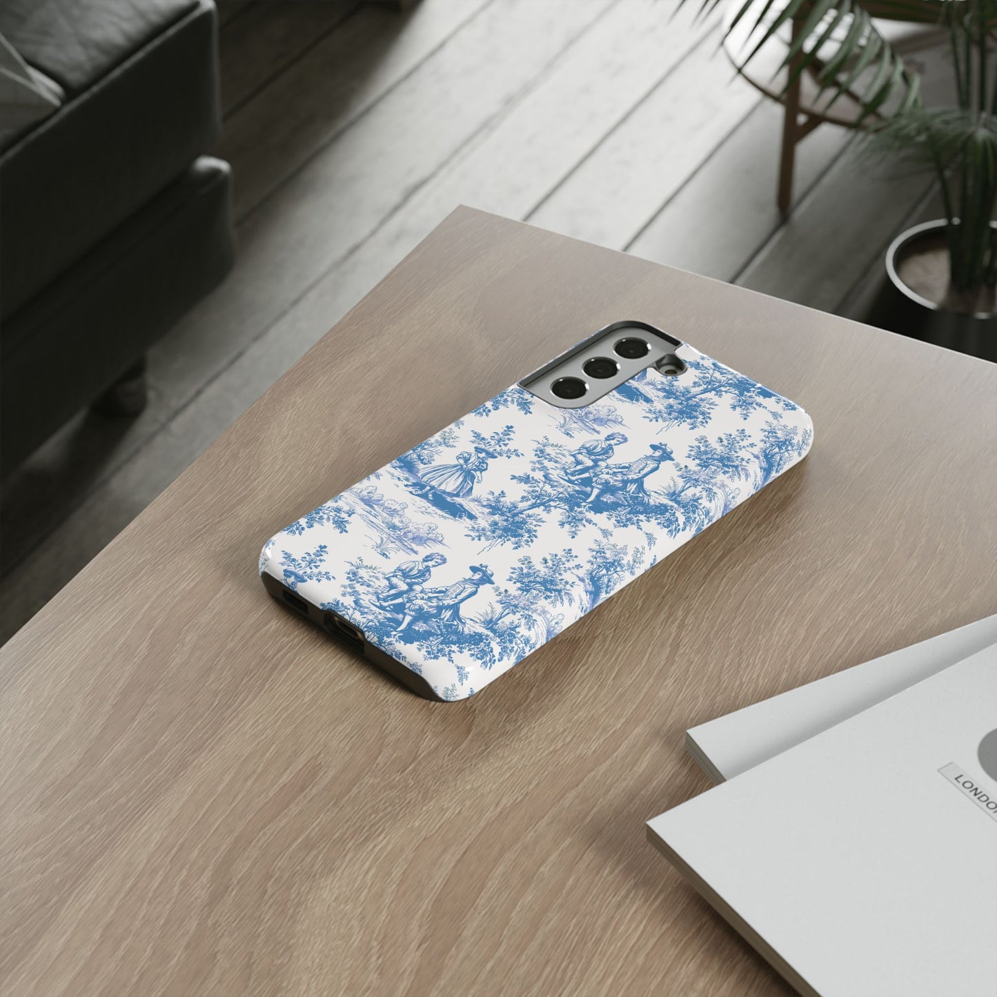 Blue Toile Phone Case –  Cover for iPhone, Samsung, Google Pixel