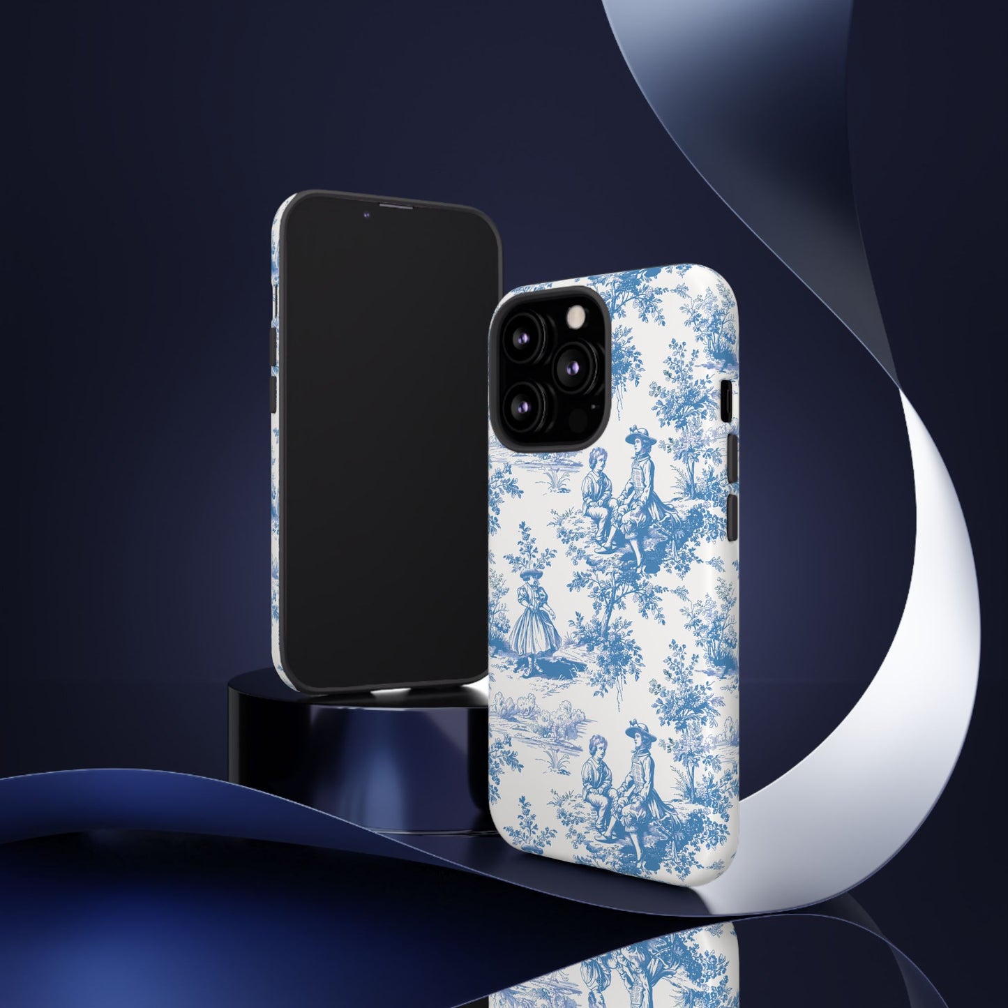 Blue Toile Phone Case –  Cover for iPhone, Samsung, Google Pixel
