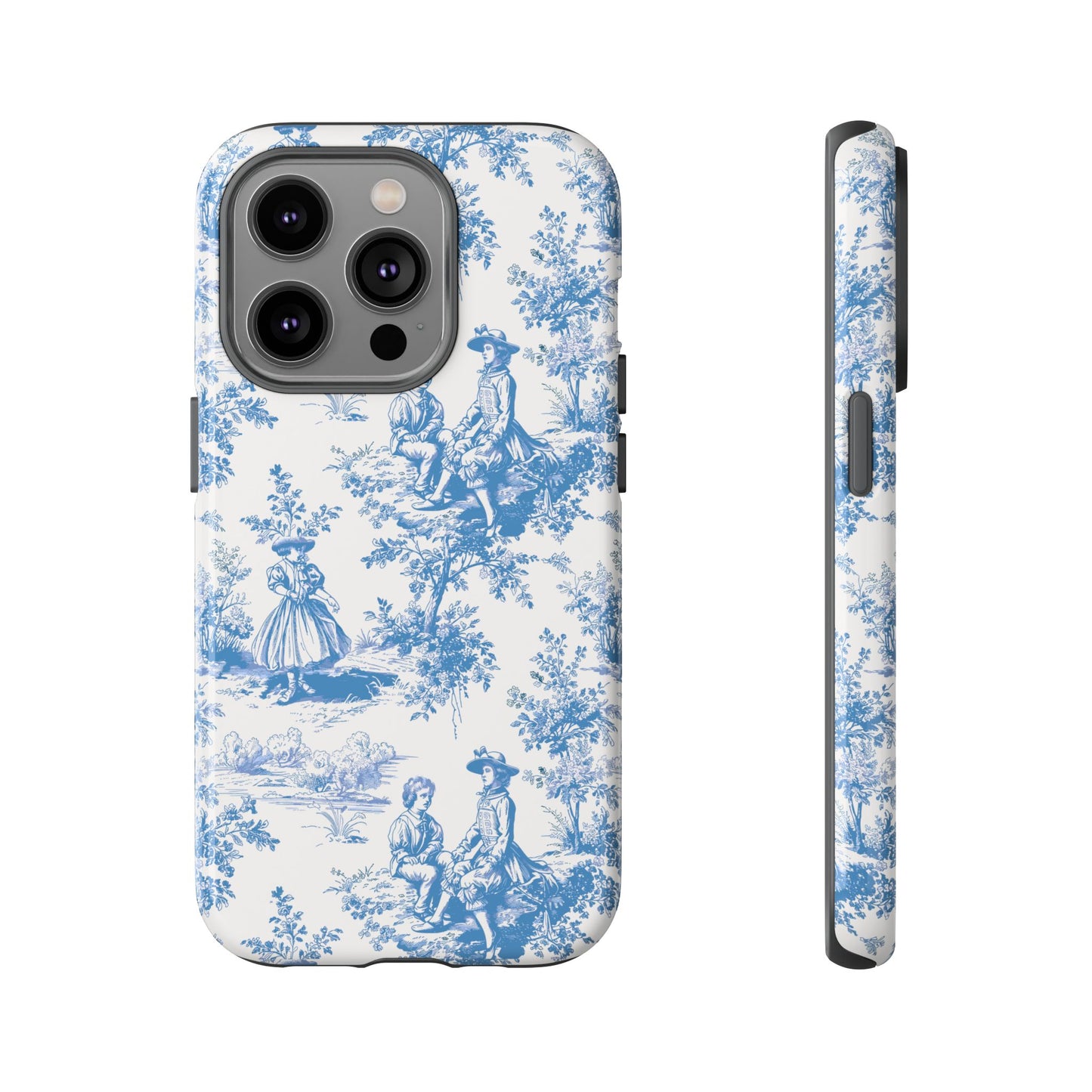 Blue Toile Phone Case –  Cover for iPhone, Samsung, Google Pixel