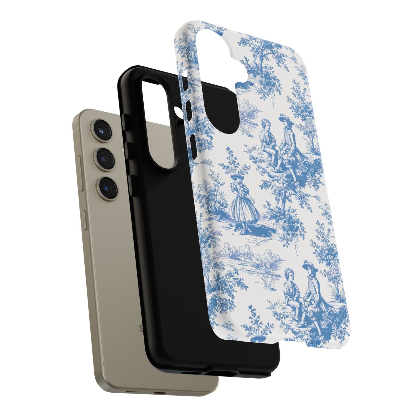 Blue Toile Phone Case –  Cover for iPhone, Samsung, Google Pixel