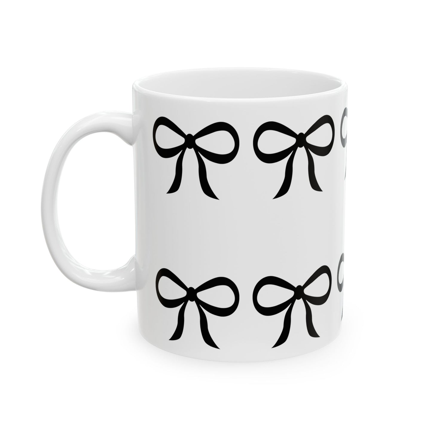 Coquette Mug, Black Bows Coffee Cup