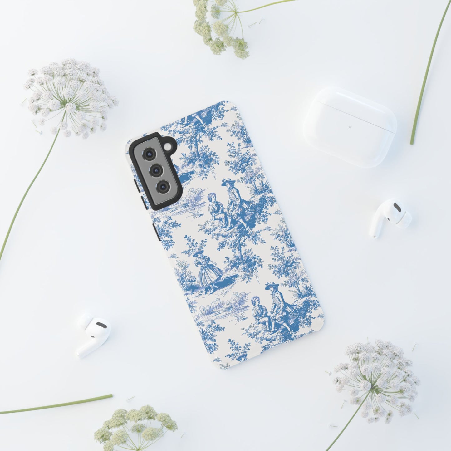 Blue Toile Phone Case –  Cover for iPhone, Samsung, Google Pixel