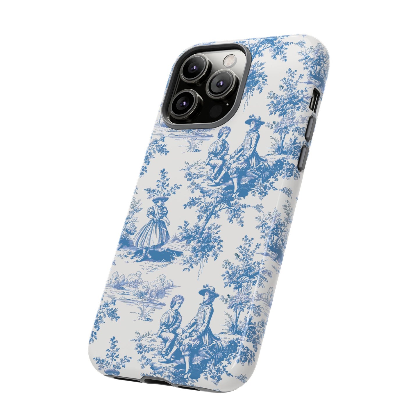 Blue Toile Phone Case –  Cover for iPhone, Samsung, Google Pixel