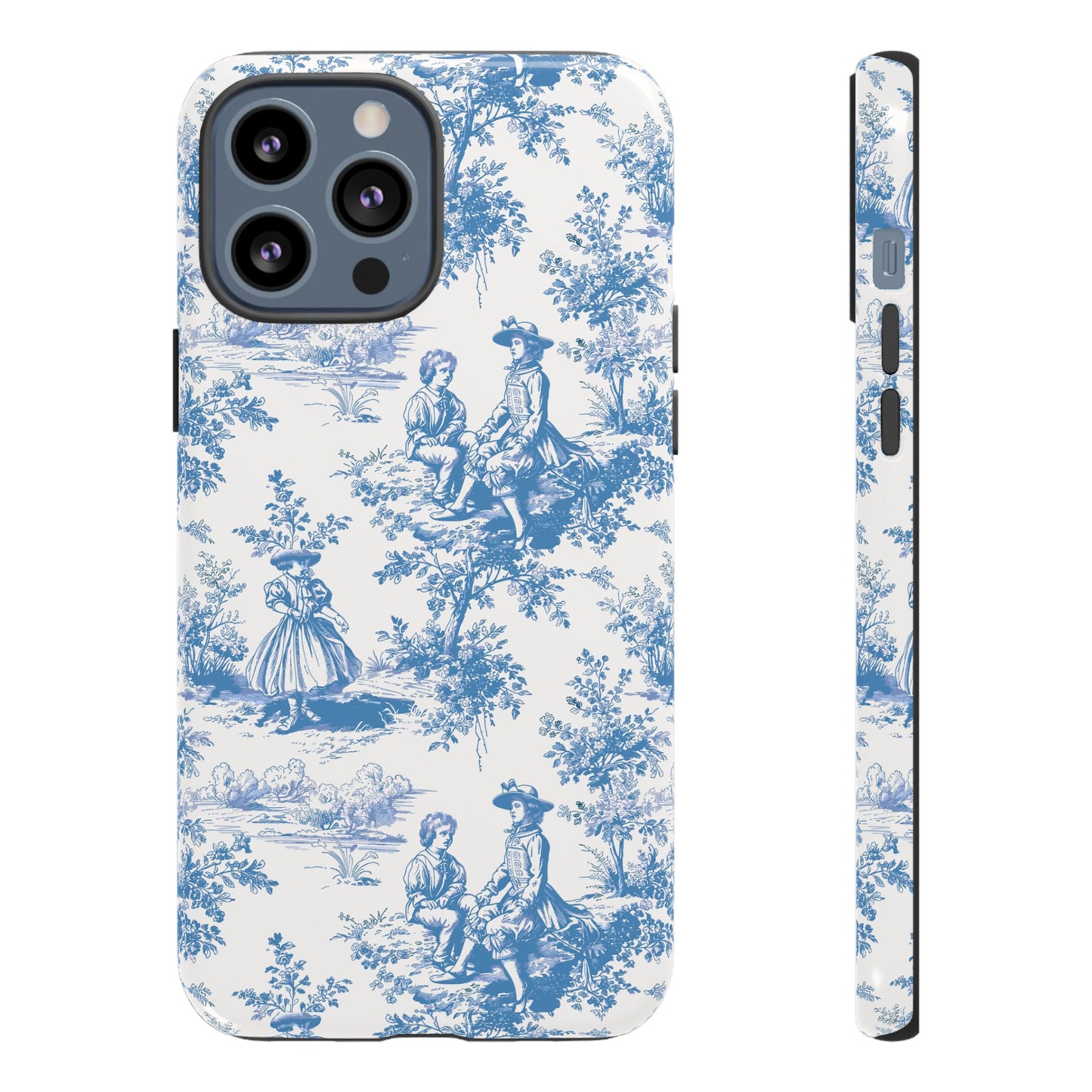 Blue Toile Phone Case –  Cover for iPhone, Samsung, Google Pixel