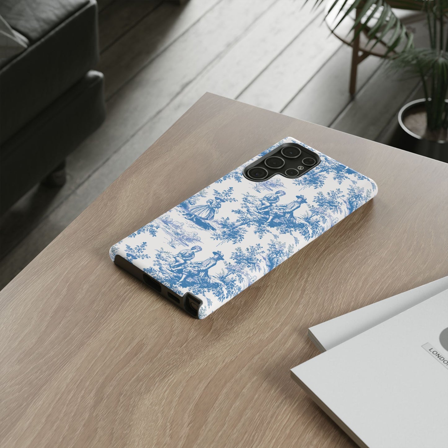 Blue Toile Phone Case –  Cover for iPhone, Samsung, Google Pixel