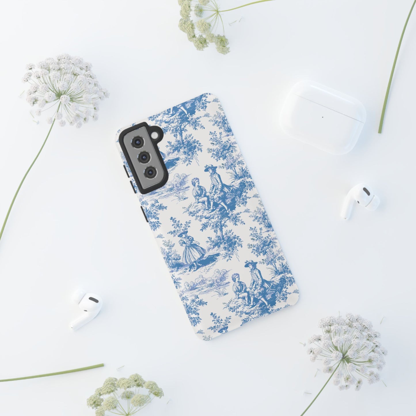 Blue Toile Phone Case –  Cover for iPhone, Samsung, Google Pixel