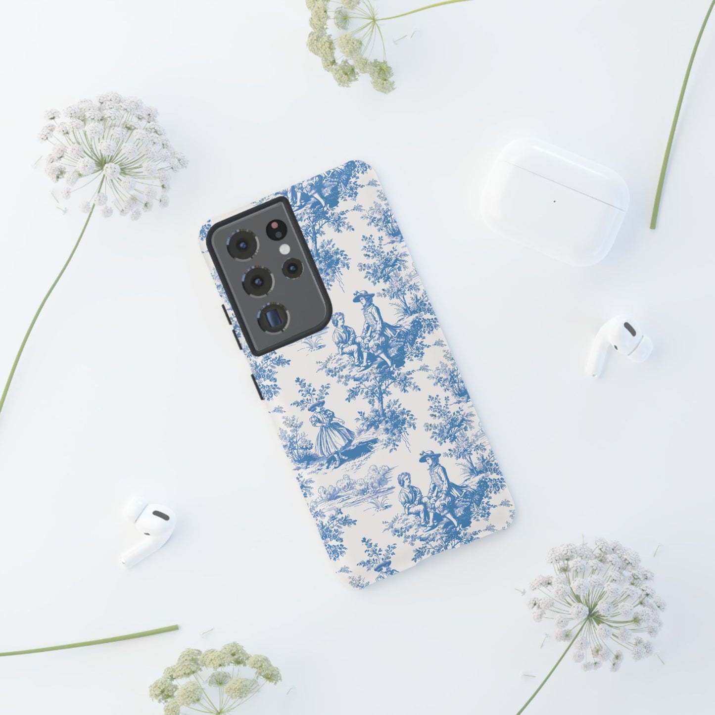 Blue Toile Phone Case –  Cover for iPhone, Samsung, Google Pixel