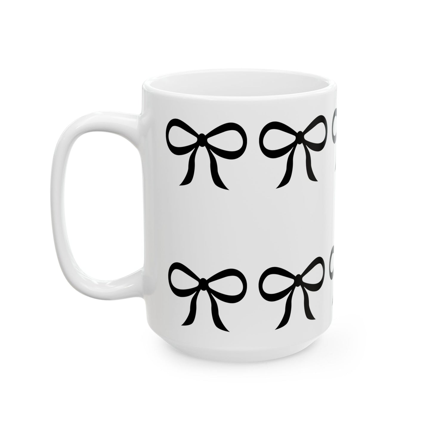 Coquette Mug, Black Bows Coffee Cup