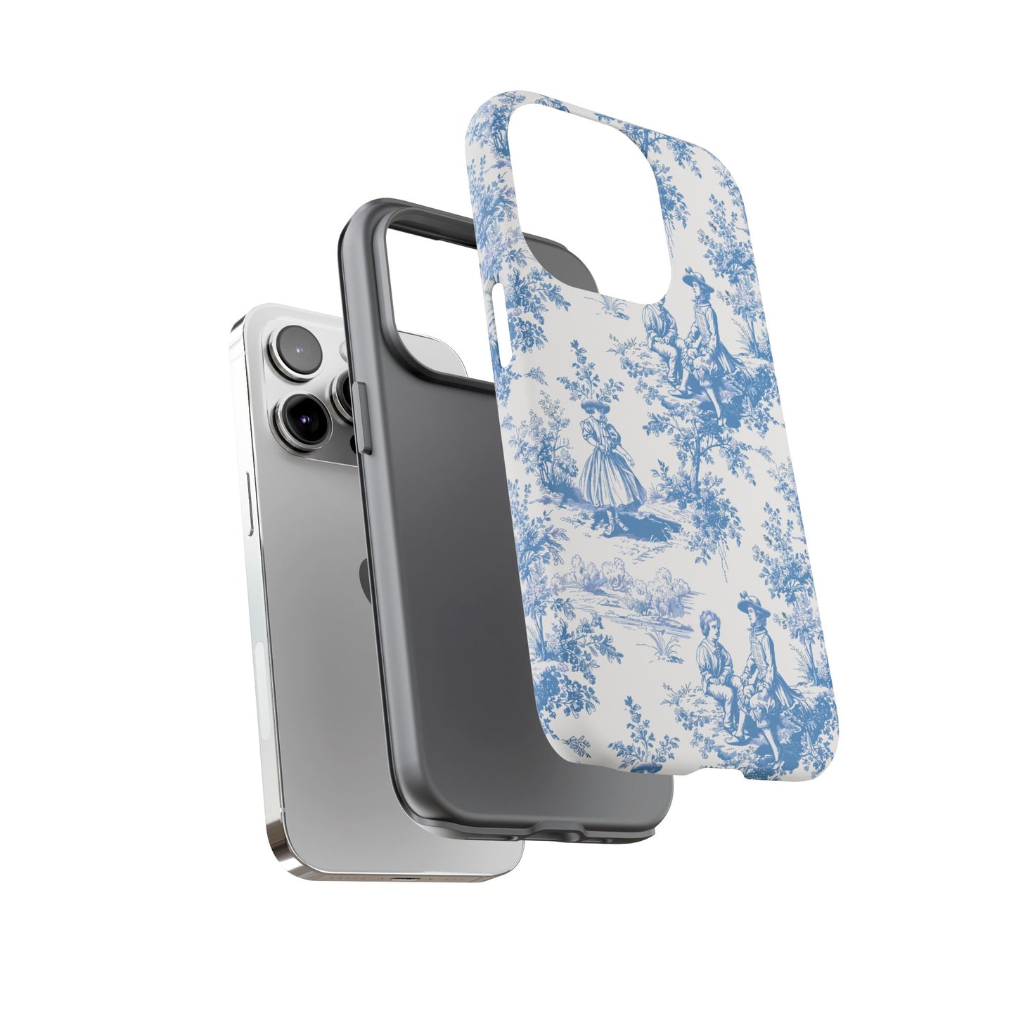 Blue Toile Phone Case –  Cover for iPhone, Samsung, Google Pixel