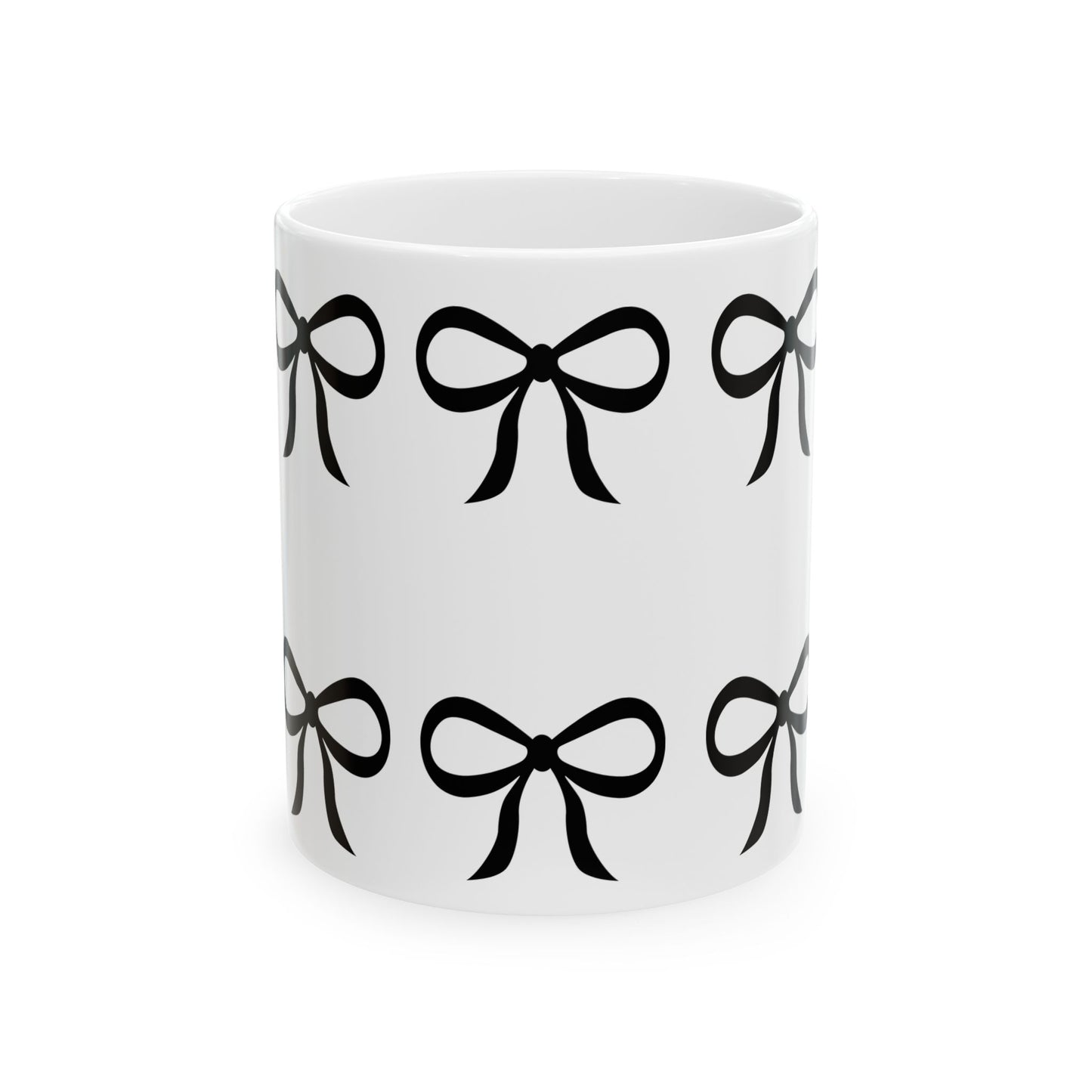 Coquette Mug, Black Bows Coffee Cup
